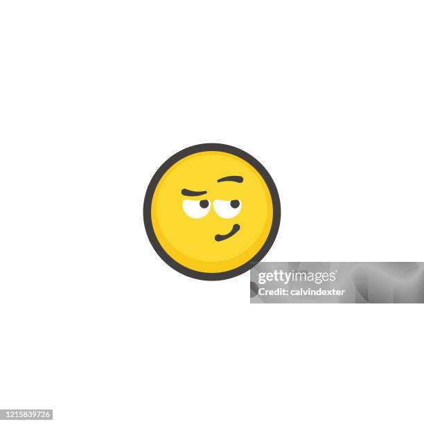 emoticon flat design contour line - friend mischief stock illustrations