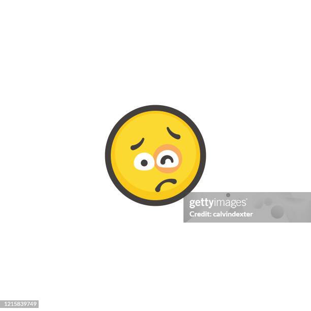 emoticon flat design contour line - bruise stock illustrations