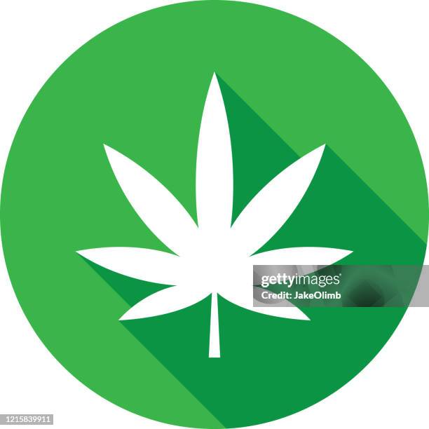marihuana blatt icon silhouette - cannabis medicinal stock-grafiken, -clipart, -cartoons und -symbole