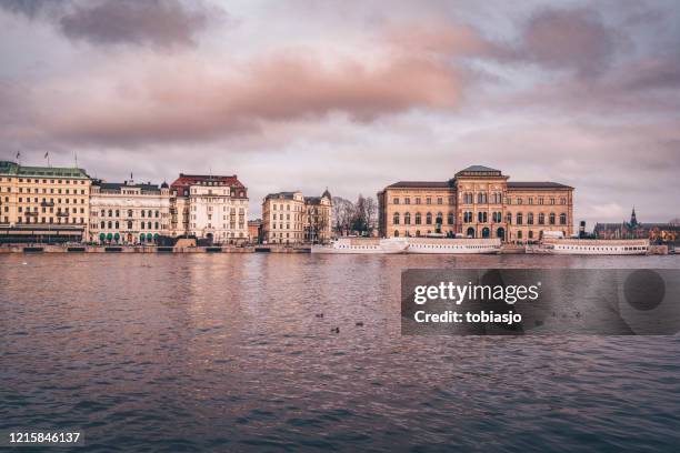 stockholm skyline - strandvägen stock pictures, royalty-free photos & images