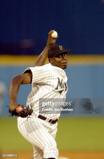 Marlins starter Dontrelle Willis. Dodgers won 9-3 during Los Angeles Dodgers at Florida Marlins - August 11, 2003 at Pro Player Stadium in Miami, FL.