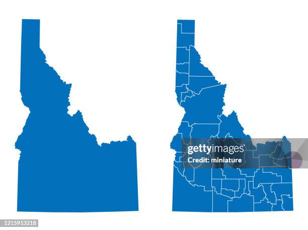 ilustraciones, imágenes clip art, dibujos animados e iconos de stock de mapa de idaho - idaho