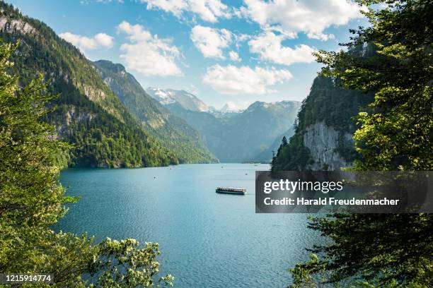 malerwinkel im frühling, königssee berchtesgaden - berchtesgaden stock-fotos und bilder