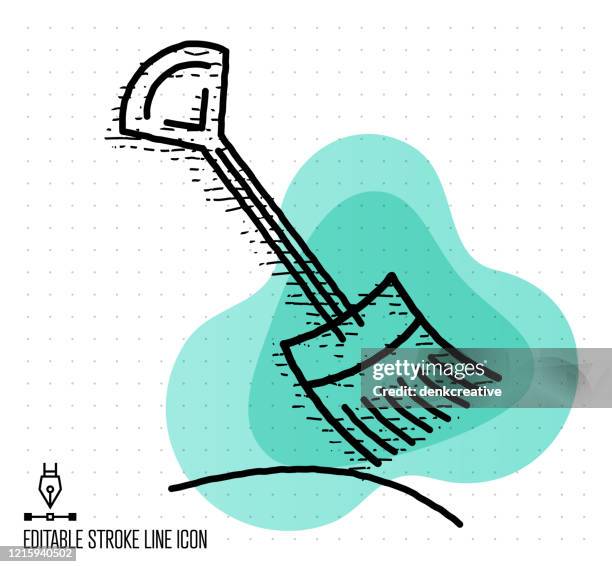 cleaning service vector editable line illustration - hauswart stock-grafiken, -clipart, -cartoons und -symbole