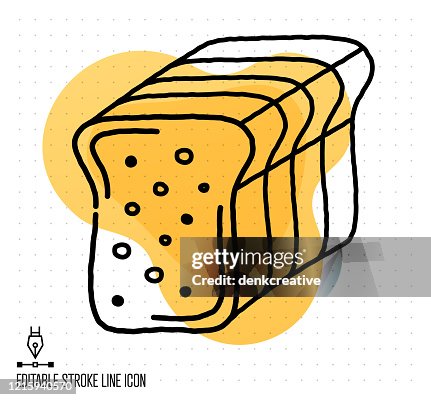Bread & Butter Vector Editable Line Illustration Bread & Butter Vector Editable Line Illustration