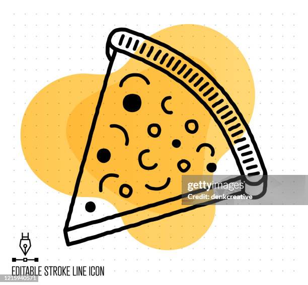 order pizza vector editable line illustration - basil isolated stock illustrations