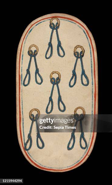 Six of Nooses, from The Cloisters Playing Cards, circa 1475-80, Made in Burgundian territories, Netherlandish, Paper with pen and ink, opaque paint,...