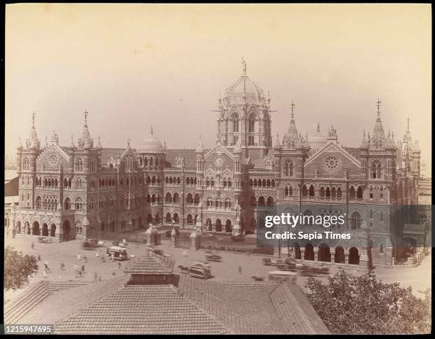 Victoria Terminus Building, Mumbai, 1860s-70s, Albumen silver print from glass negative, 18.3 x 23.6 cm , Photographs, Unknown, Frederick W. Stevens...