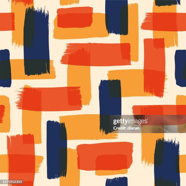 ilustrações, clipart, desenhos animados e ícones de abstrato padrão perfeito com pinceladas coloridas. - fofo descrição geral