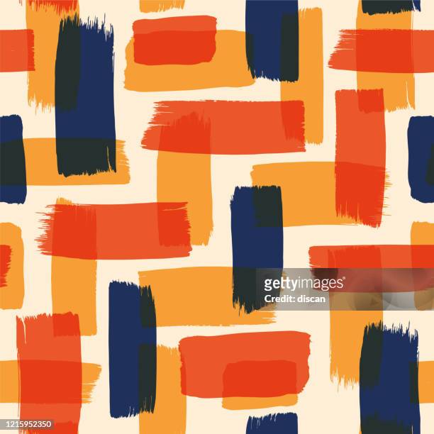 abstract seamless pattern with color brush strokes. - cute stock illustrations