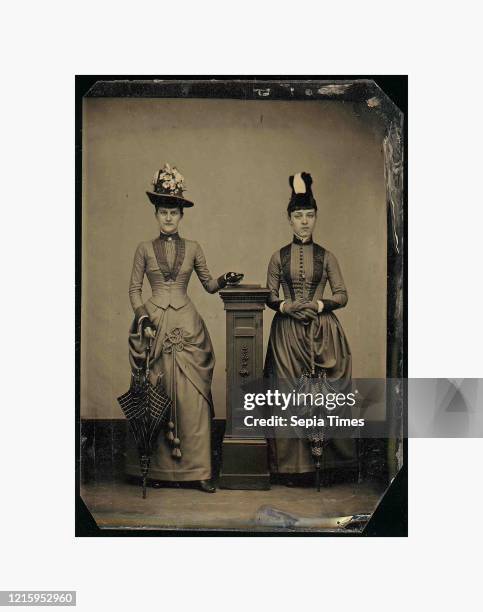 Two Women, circa 1870, Tintype, 8.9 x 6.4 cm , Photographs, Unknown .
