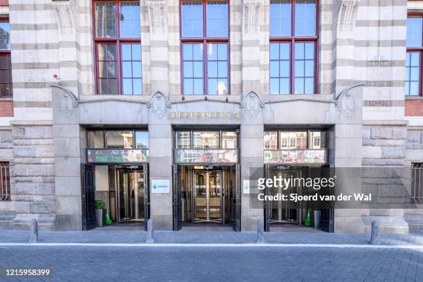 Euronext Amsterdam stock exchange located at Beursplein 5 in Amsterdam during a weekday morning following the advice of the Dutch government to stay...