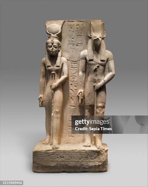 Isis and Wepwawet. God of Asyut. With the name of Siese. Overseer of the Two Granaries of Ramesses II. New Kingdom. Ramesside. Dynasty 19. Circa...