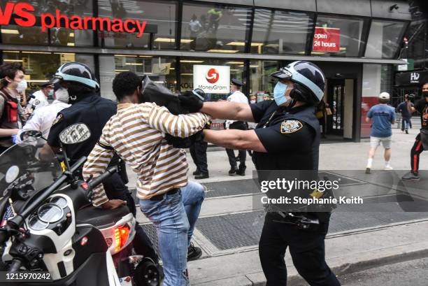 Protesters clash with police during a rally against the death of Minneapolis, Minnesota man George Floyd at the hands of police on May 28, 2020 in...