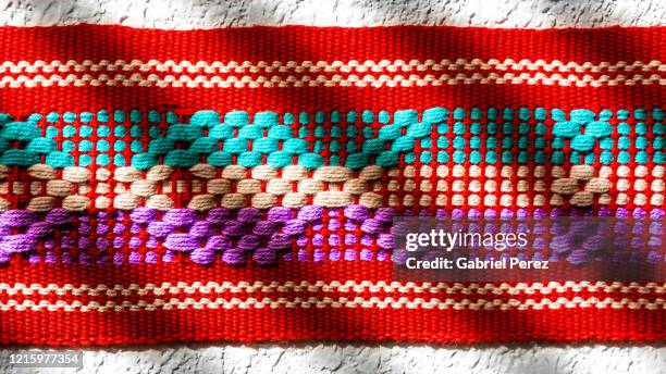 a embroidered mexican sash - mexican embroidered fabric stock pictures, royalty-free photos & images