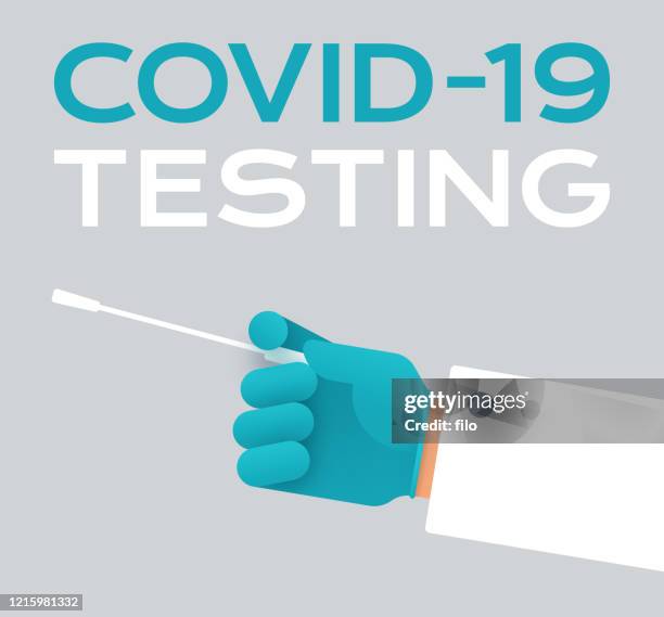 ilustraciones, imágenes clip art, dibujos animados e iconos de stock de covid-19 coronavirus prueba profesional médico - guantes de goma