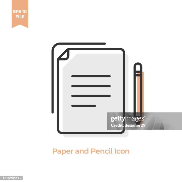 paper document and pencil icon vector design. - article stock illustrations