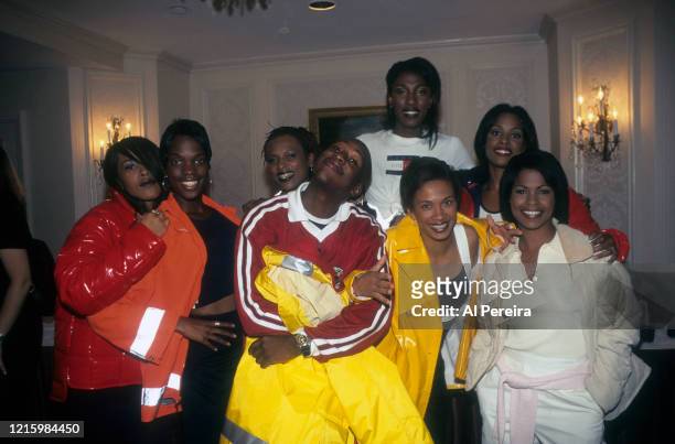 Aaliyah, Zhane, Diedra "DJ Spinderella" Roper, Lisa Leslie, rapper Keith Murray and Nia Long appear in a backstage photo taken at the Vibe Magazine...