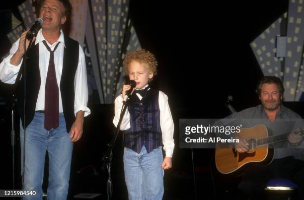 Art Garfunkel and his son, James performs at The Supper Club at The Supper Club on March 4, 1999 in New York City.