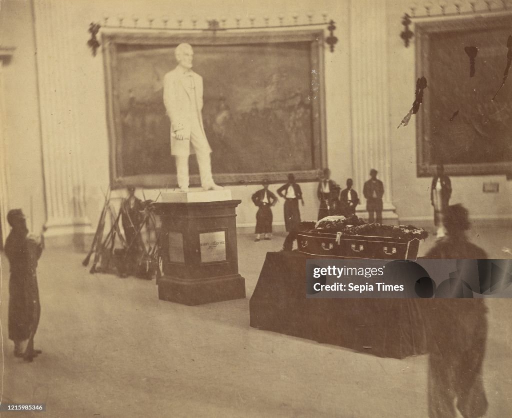 Thaddeus Stevens Lying in State in the Rotunda of the Capitol at Washington