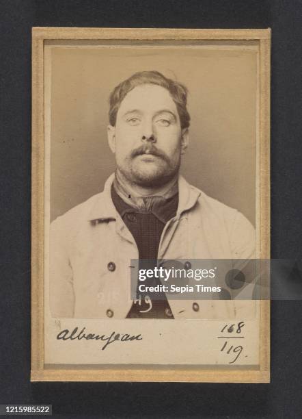 Alban. Jean-Louis. 35 ans. Ne a Paris. Plombier. Anarchiste. Fiche le 5/3/94. 1894. Albumen silver print from glass negative. 10.5 x 7 x 0.5 cm each....