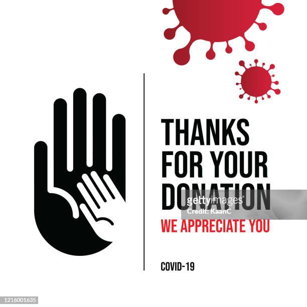 illustrazioni stock, clip art, cartoni animati e icone di tendenza di concetto di donazione per covid-19 o illustrazione stock coronavirus - donazione