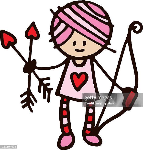 cupid illustration - ginger isolated stock illustrations
