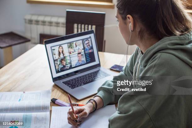 student learning during isolation period - learning stock pictures, royalty-free photos & images