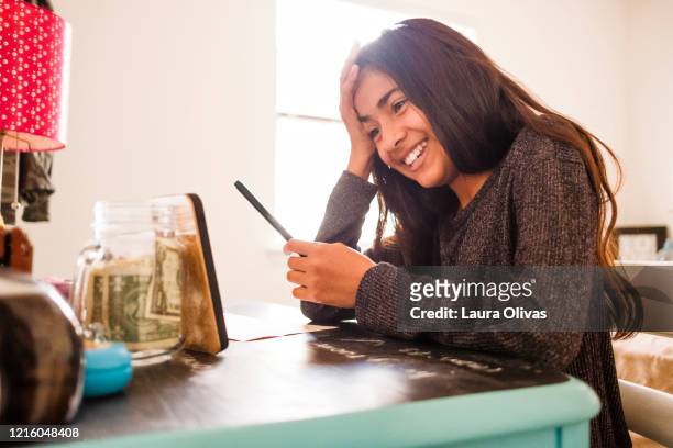 Young Girl In Her Bedroom On Video Call