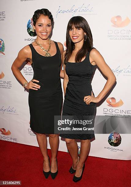 Susie Castillo and Nadine Velazquez arrive at the Dominican Republic Film Commission red carpet event on August 20, 2011 in Glendale, California.