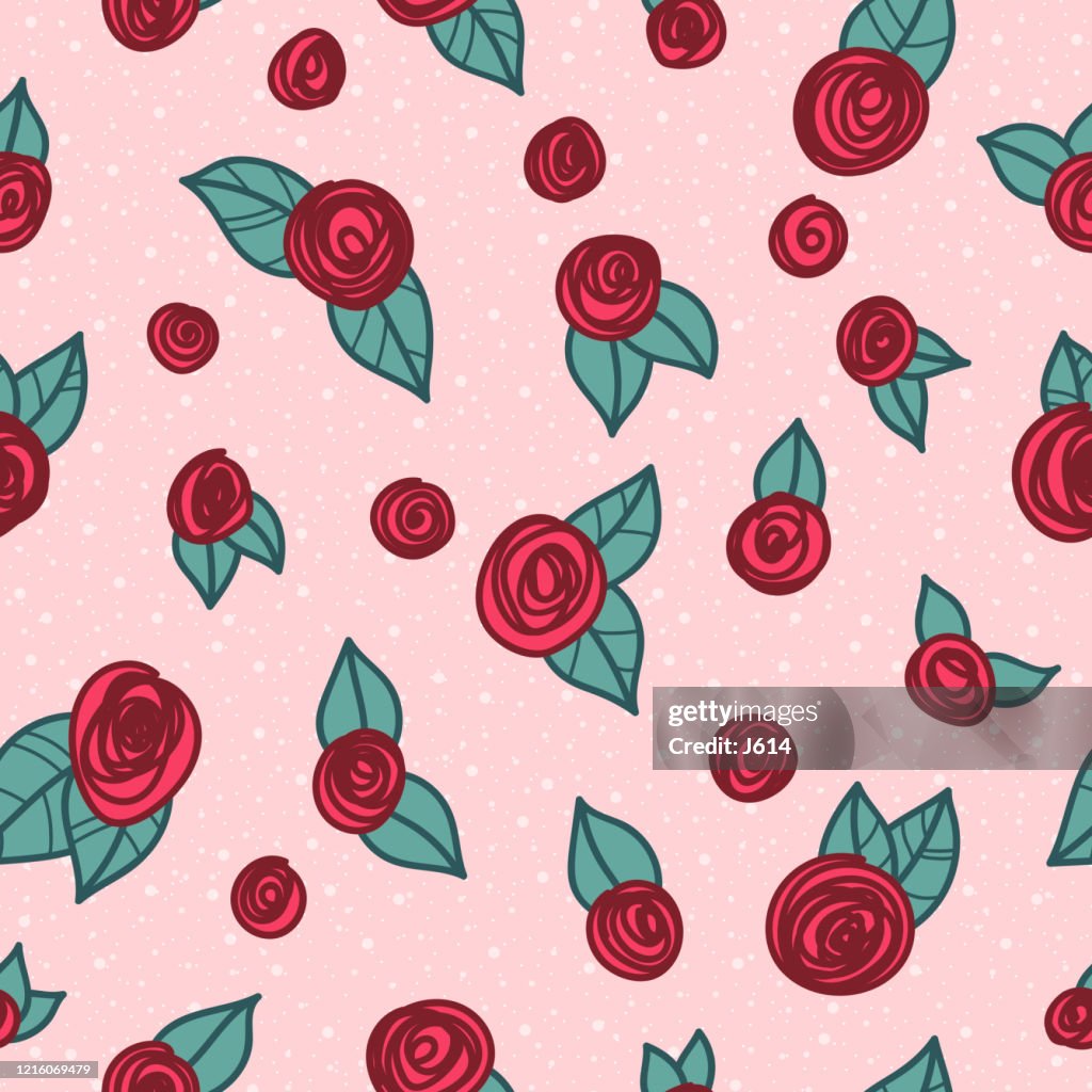 Seamless Doodle Roses Pattern High-Res Vector Graphic - Getty Images