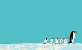 March of a penguin family