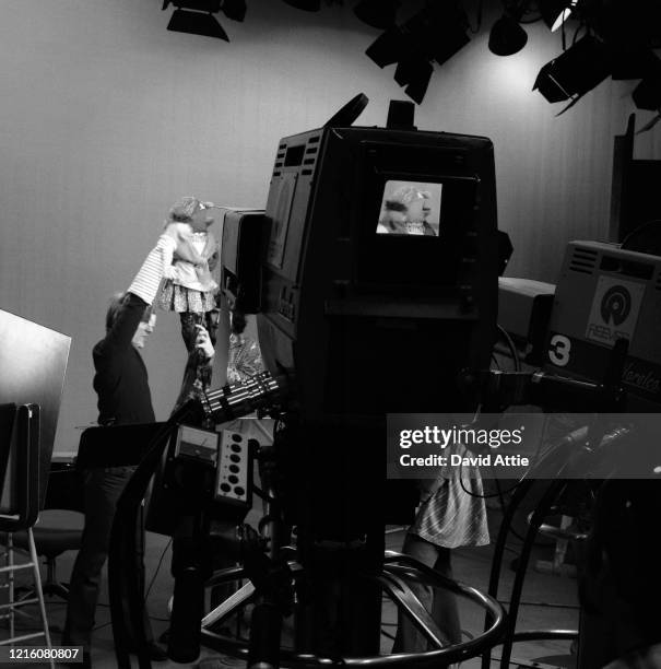 Puppeteers tape an episode of Sesame Street at Reeves TeleTape Studio in 1970 in New York City, New York.