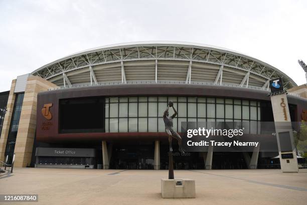 General view of the Adelaide Oval on April 01, 2020 in Adelaide, Australia. The current Covid 19 Pandemic and restrictions in place the stadium is...