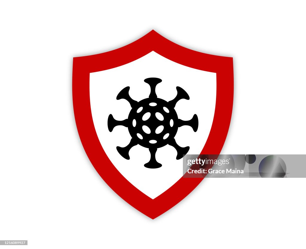 Infectious Virus Icon Symbol For Pandemic And Dangerous Contagious Diseases Warning