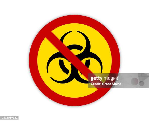bio hazard symbol for infectious diseases warning - rickettsia stock illustrations