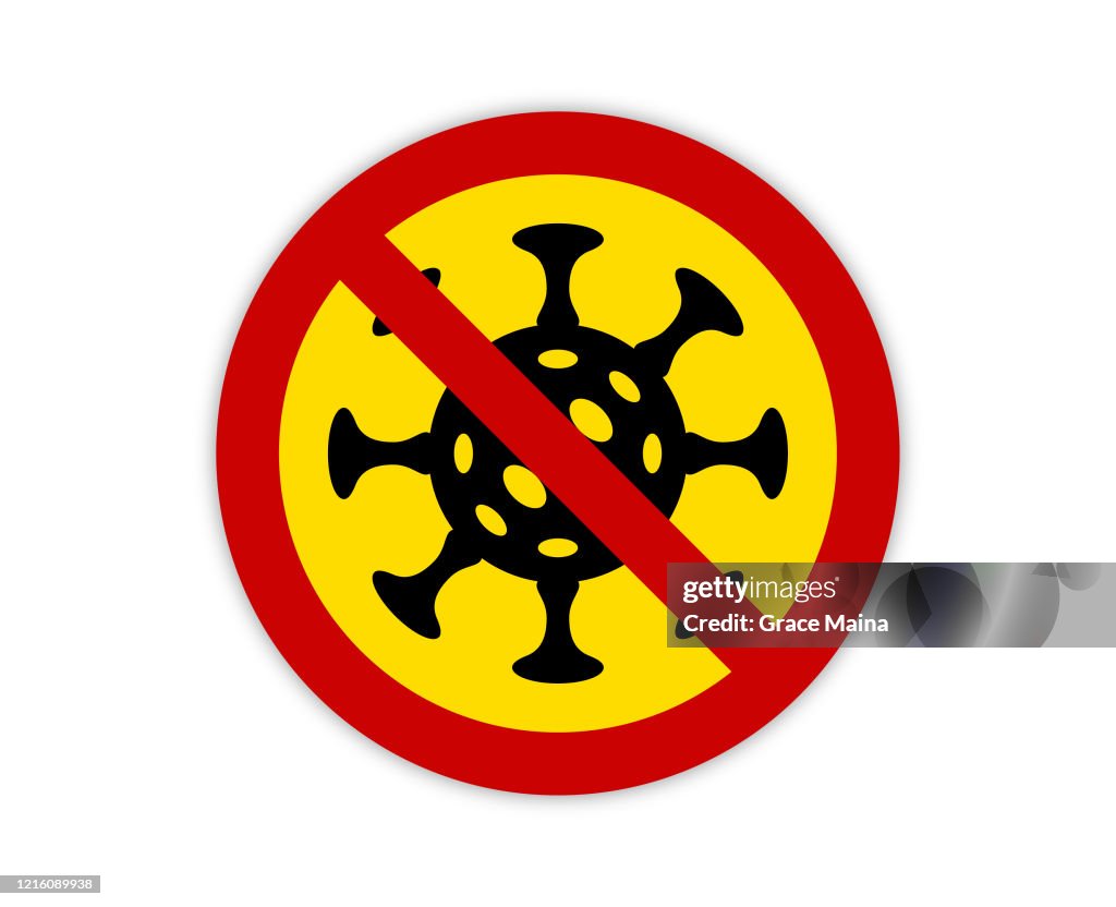 Infectious Virus Icon Symbol For Pandemic And Dangerous Contagious Diseases Warning
