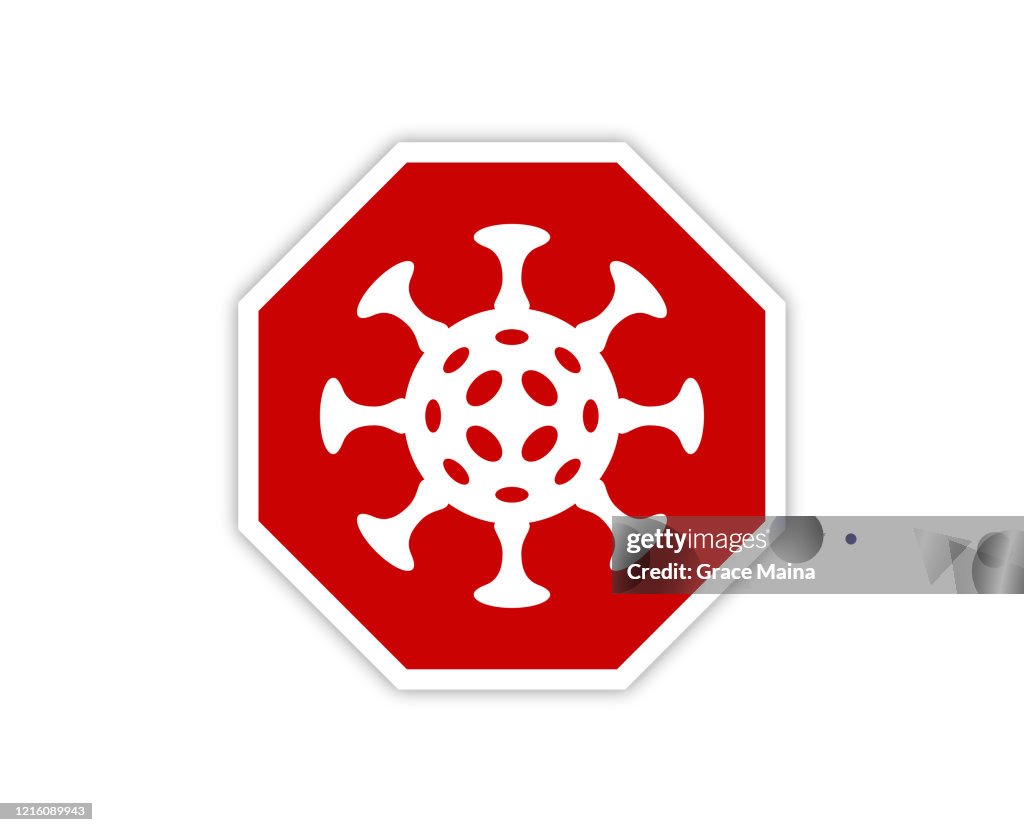 Infectious Virus Icon Symbol For Pandemic And Dangerous Contagious Diseases Warning