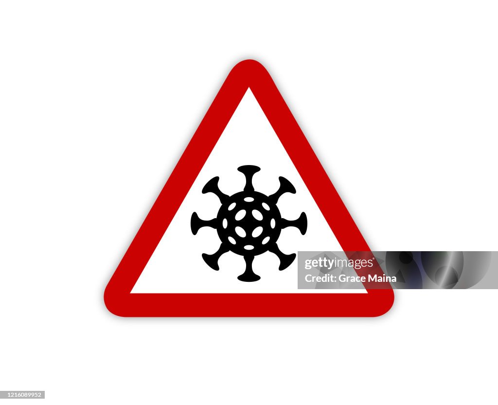 Infectious Virus Icon Symbol For Pandemic And Dangerous Contagious Diseases Warning