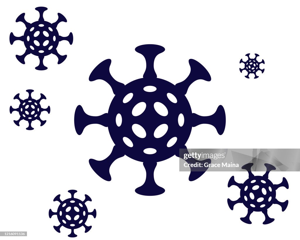 Infectious Virus Icon Symbol For Pandemic And Dangerous Contagious Diseases Warning Vector Illustration