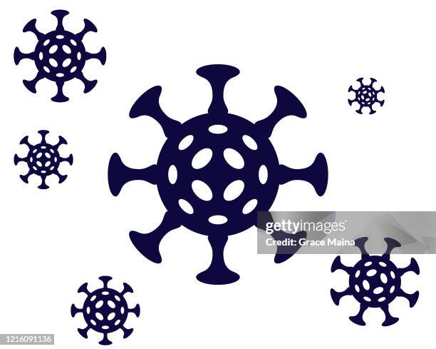 infectious virus icon symbol for pandemic and dangerous contagious diseases warning vector illustration - rickettsia stock illustrations