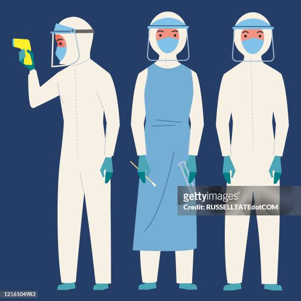 personal protection equipment - protective workwear stock illustrations