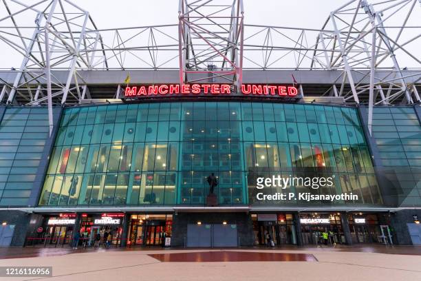 old trafford stadium - manchester united - manchester united vs manchester city stock pictures, royalty-free photos & images