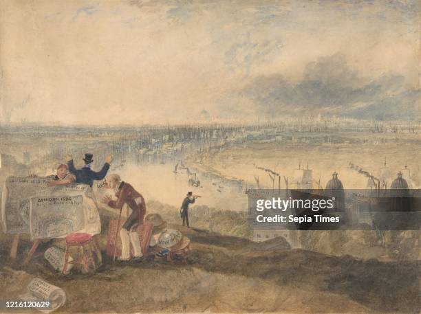 View of London from Greenwich Watercolor and ink and traces of graphite, sheet: 8 3/8 x 11 in. , Drawings, Joseph Mallord William Turner , Turner...