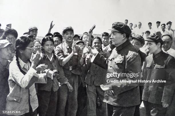 Chairman Mao with Lin Biao and Red Guards during the Cultural Revolution. 1966. Mao Zedong , was a Chinese communist revolutionary who became the...