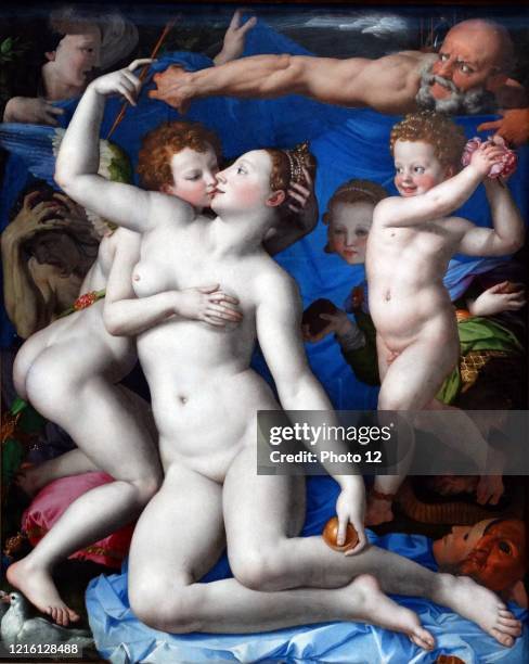 Agnolo di Cosimo known as Bronzino, Italian school. An Allegory with Venus and Cupid, c.1545. Oil on wood . London, National Gallery.