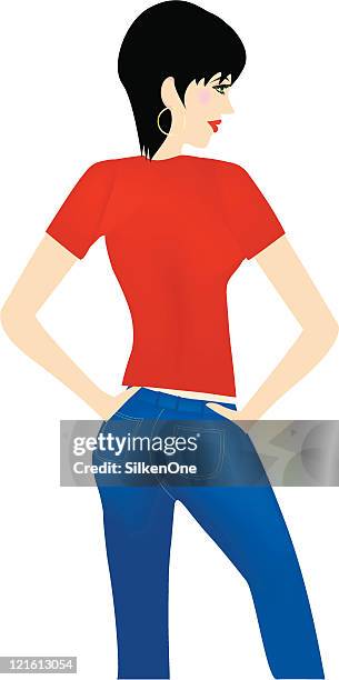 jeans mit attitude - zugeschnitten stock-grafiken, -clipart, -cartoons und -symbole