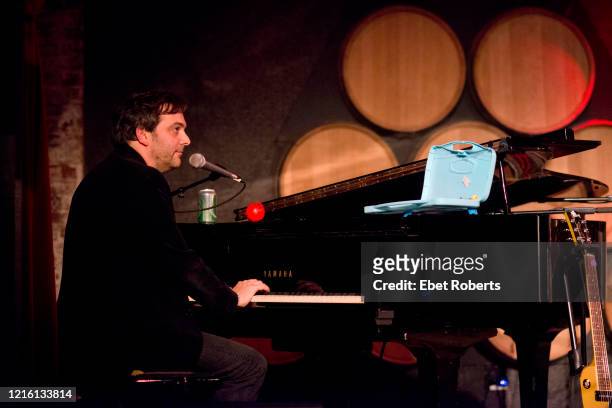 Adam Schlesinger of Fountains of Wayne performs at John Wesley Harding's Cabinet of Wonders concert at the City Winery in New York City on December...