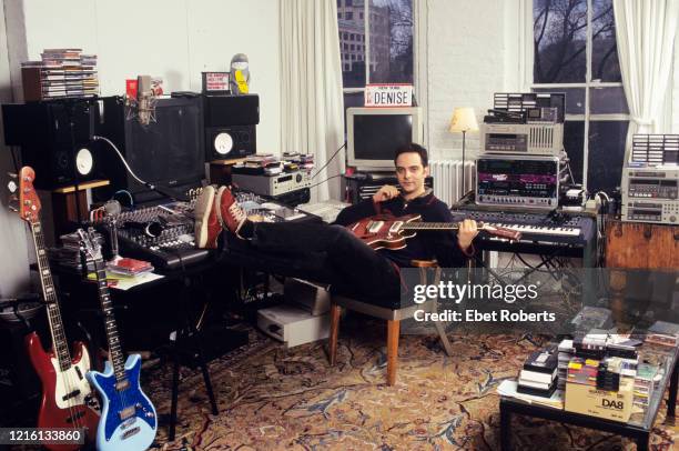 Adam Schlesinger of Fountains Of Wayne at his home studio in New York City on April 11, 1999.