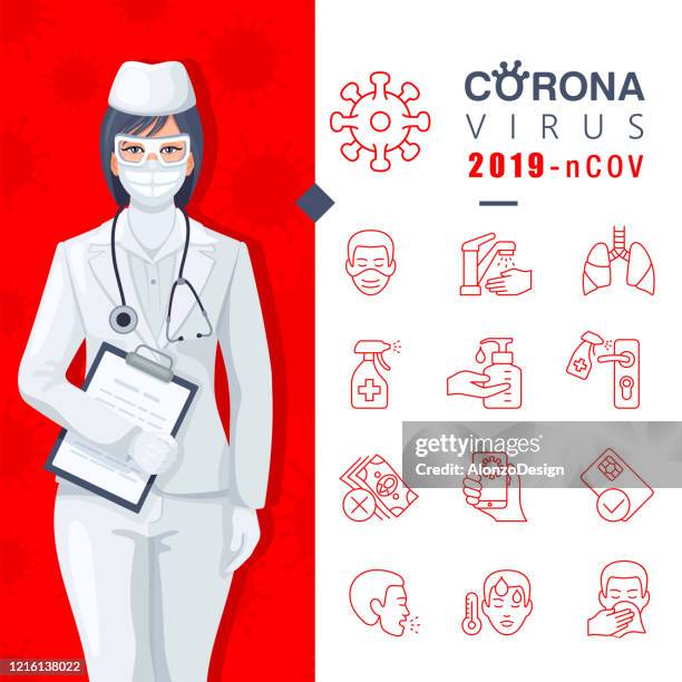 ilustraciones, imágenes clip art, dibujos animados e iconos de stock de infografía detallada del coronavirus sobre la prevención de virus. - medicamento para la alergia